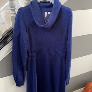 Blue sweater dress